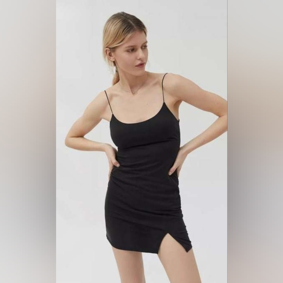 Urban Outfitters - Strappy Soho Cupro Bodycon Mini Dress | Size Medium, Black - Picture 6 of 15